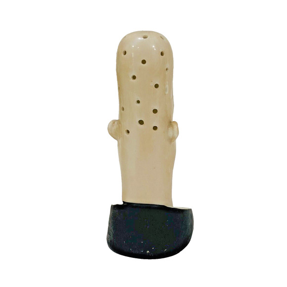 Schafer & Vater Style Smoker Ash Pot Figurine Long Faced Bald Man W/ Open Mouth - Picture 3 of 6